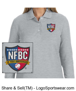 NFBC Women's Long-Sleeved Polo Shirt Design Zoom